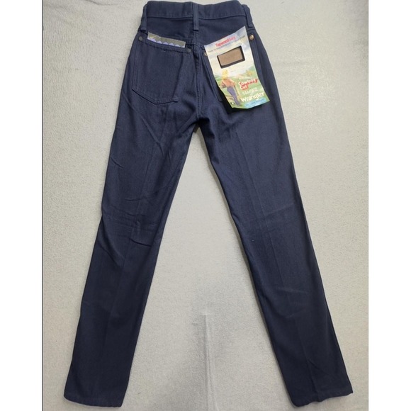 Vintage Wrangler 13MWZ Jeans Womens 1x34 Blue Cowboy Cut Tapered Made USA 90s